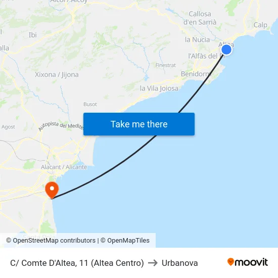 C/ Comte D'Altea, 11 (Altea Centro) to Urbanova map