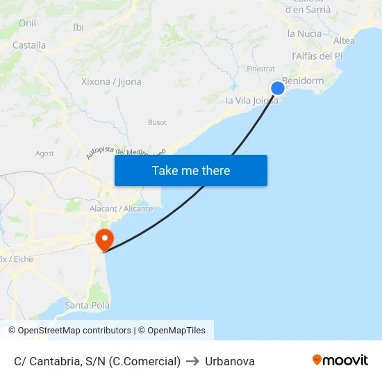 C/ Cantabria, S/N (C.Comercial) to Urbanova map