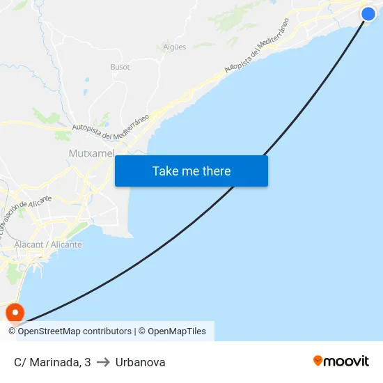 C/ Marinada, 3 to Urbanova map