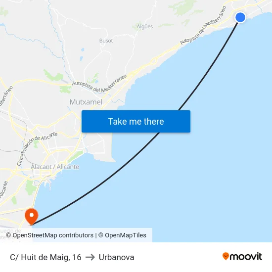 C/ Huit de Maig, 16 to Urbanova map