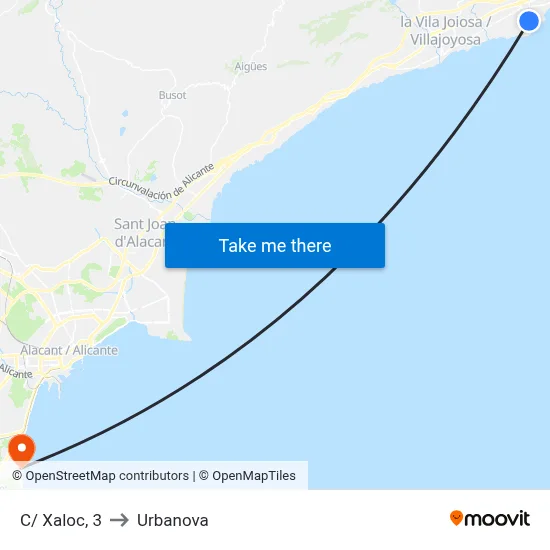 C/ Xaloc, 3 to Urbanova map