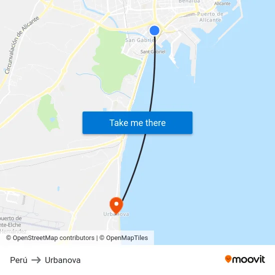 Perú to Urbanova map