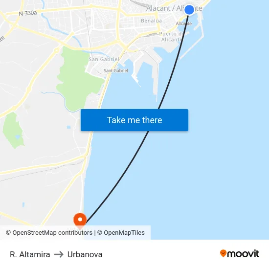 R. Altamira to Urbanova map
