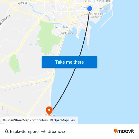 Ó. Esplá-Sempere to Urbanova map