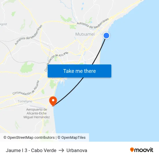 Jaume I 3 - Cabo Verde to Urbanova map