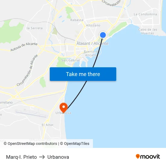 Marq-I. Prieto to Urbanova map