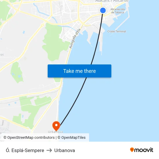 Ó. Esplá-Sempere to Urbanova map