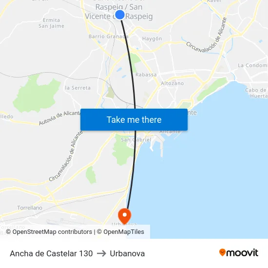 Ancha de Castelar 130 to Urbanova map