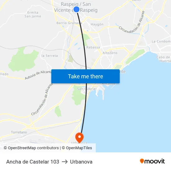 Ancha de Castelar 103 to Urbanova map