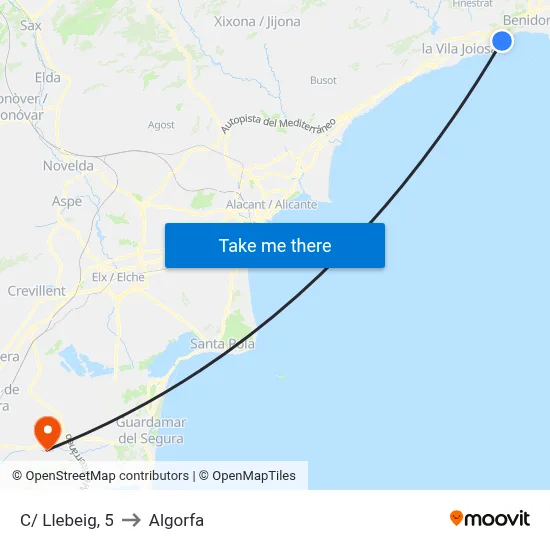 C/ Llebeig, 5 to Algorfa map