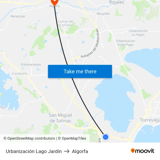 Urbanización Lago Jardín to Algorfa map