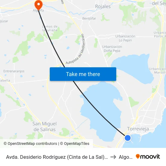 Avda. Desiderio Rodríguez (Cinta de La Sal) - Vuelta to Algorfa map