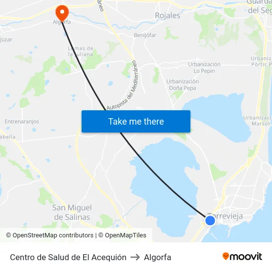 Centro de Salud de El Acequión to Algorfa map