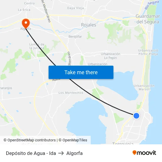 Depósito de Agua - Ida to Algorfa map