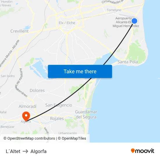 L´Altet to Algorfa map