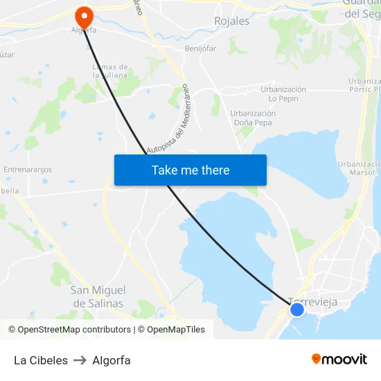 La Cibeles to Algorfa map
