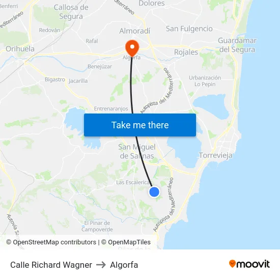 Calle Richard Wagner to Algorfa map