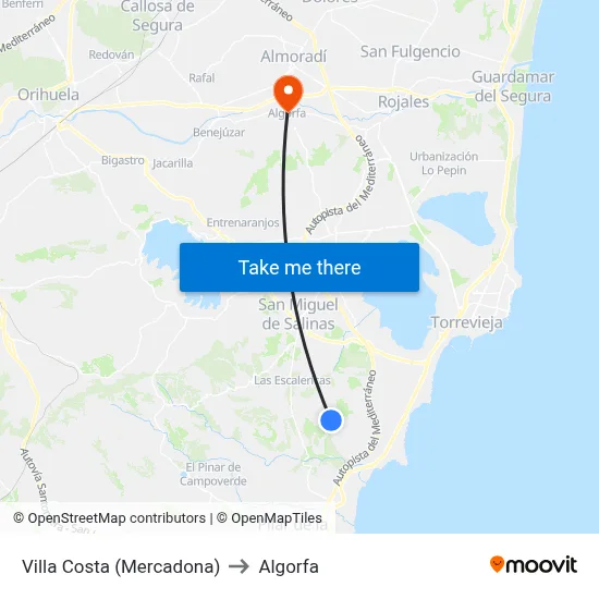 Villa Costa (Mercadona) to Algorfa map