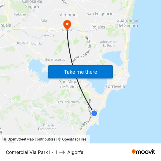 Comercial Via Park I - II to Algorfa map