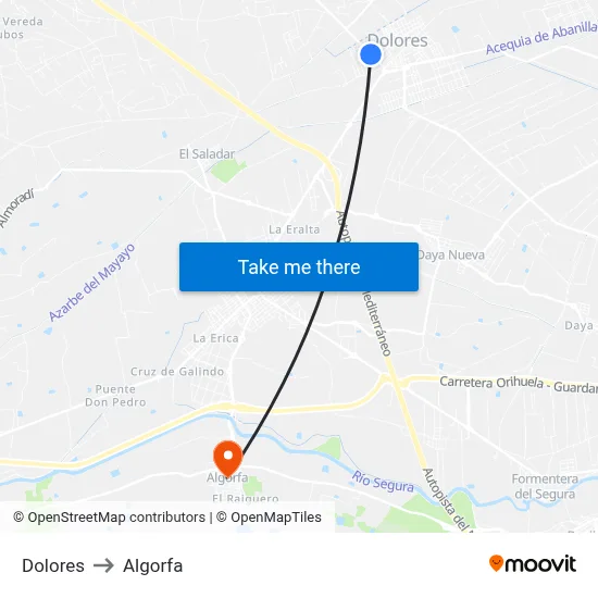 Dolores to Algorfa map