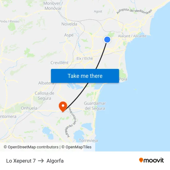 Lo Xeperut 7 to Algorfa map