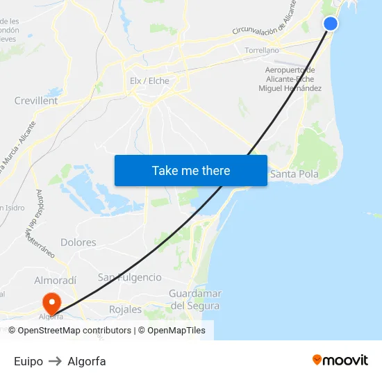 Euipo to Algorfa map