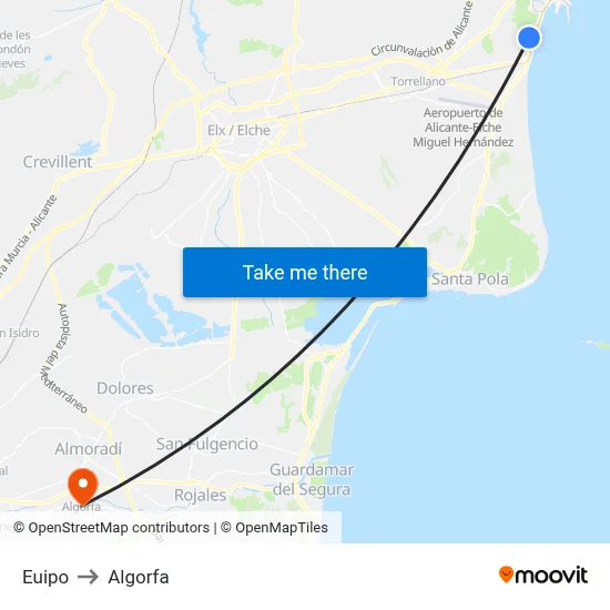 Euipo to Algorfa map