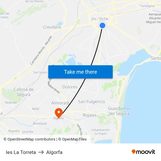 Ies La Torreta to Algorfa map