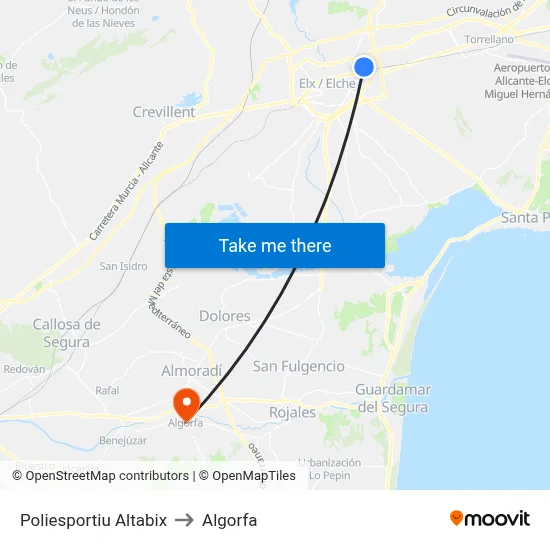 Poliesportiu Altabix to Algorfa map