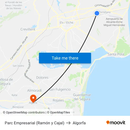 Parc Empresarial (Ramón y Cajal) to Algorfa map