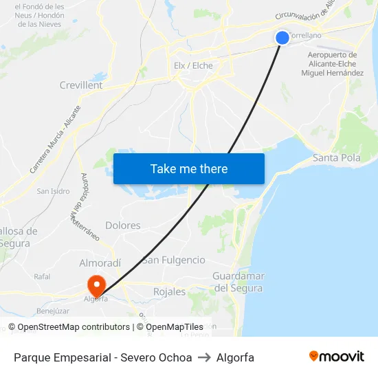 Parque Empesarial -  Severo Ochoa to Algorfa map