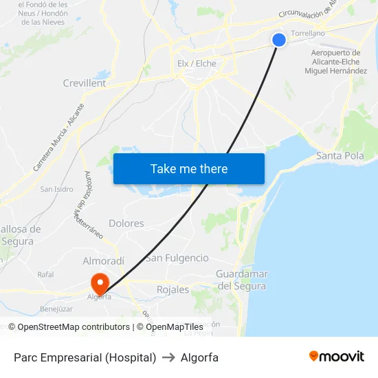 Parc Empresarial (Hospital) to Algorfa map