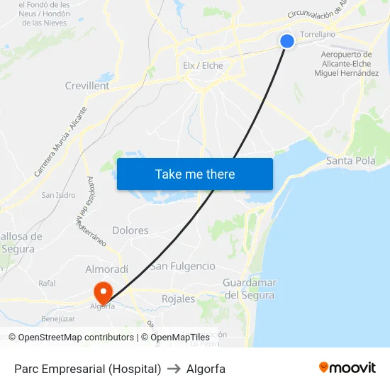 Parc Empresarial (Hospital) to Algorfa map