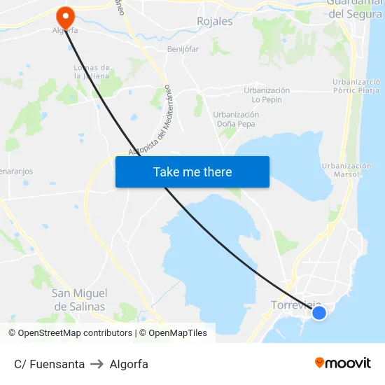 C/ Fuensanta to Algorfa map