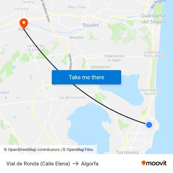 Vial de Ronda (Calle Elena) to Algorfa map