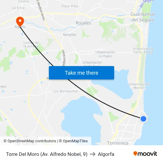 Torre Del Moro (Av. Alfredo Nobel, 9) to Algorfa map