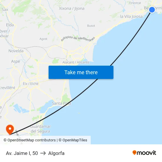 Av. Jaime I, 50 to Algorfa map