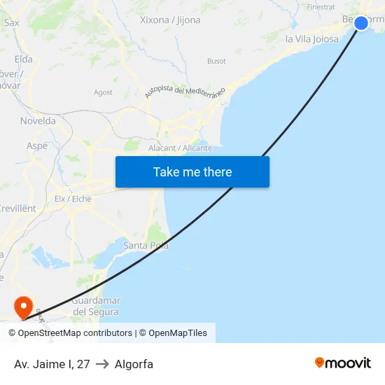 Av. Jaime I, 27 to Algorfa map