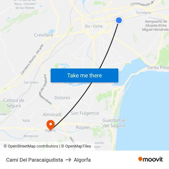 Camí Del Paracaigudista to Algorfa map