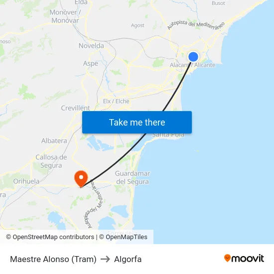 Maestre Alonso (Tram) to Algorfa map