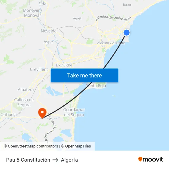 Pau 5-Constitución to Algorfa map