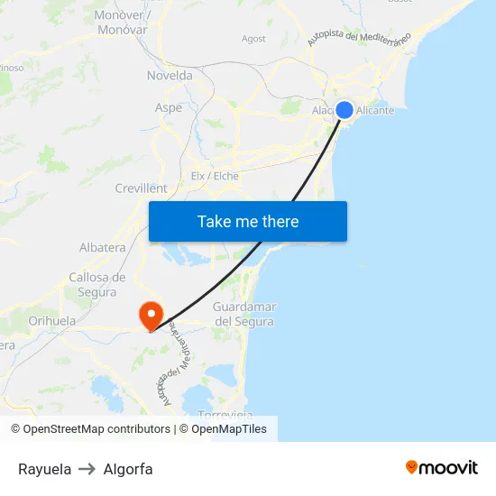 Rayuela to Algorfa map