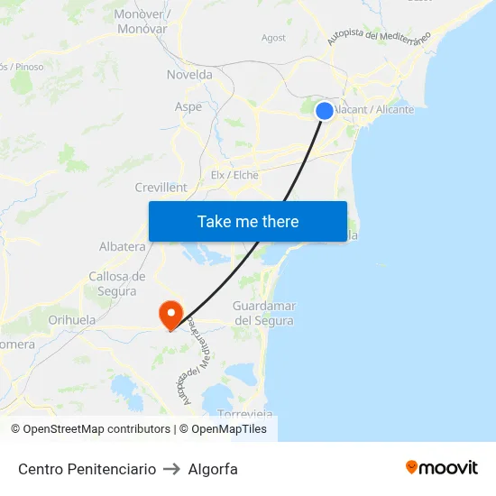 Centro Penitenciario to Algorfa map