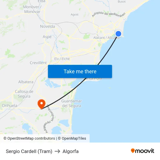 Sergio Cardell (Tram) to Algorfa map