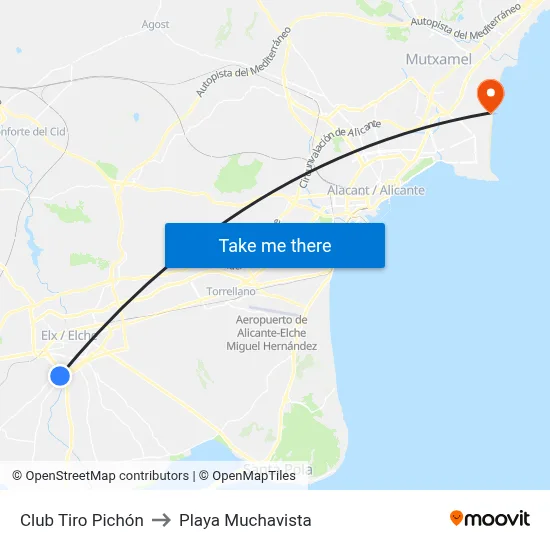 Club Tiro Pichón to Playa Muchavista map