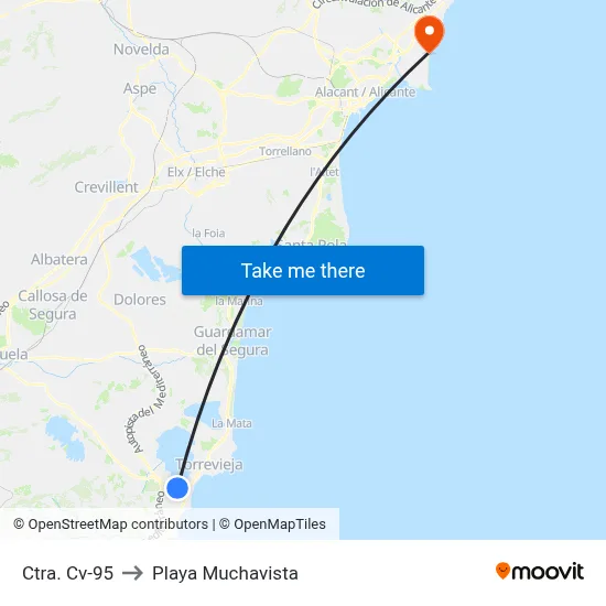 Ctra. Cv-95 to Playa Muchavista map