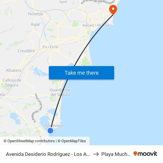 Avenida Desiderio Rodríguez - Los Amigos - Vuelta to Playa Muchavista map