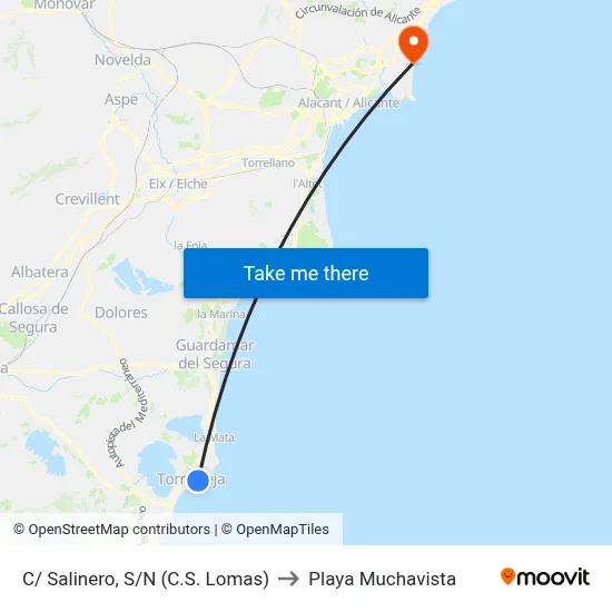 C/ Salinero, S/N (C.S. Lomas) to Playa Muchavista map