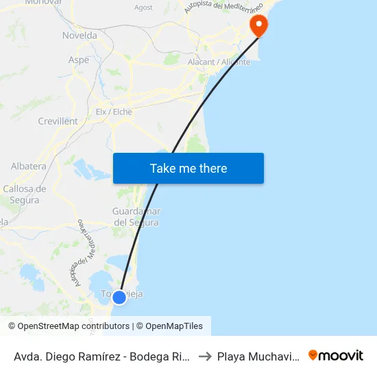Avda. Diego Ramírez - Bodega Rivera to Playa Muchavista map