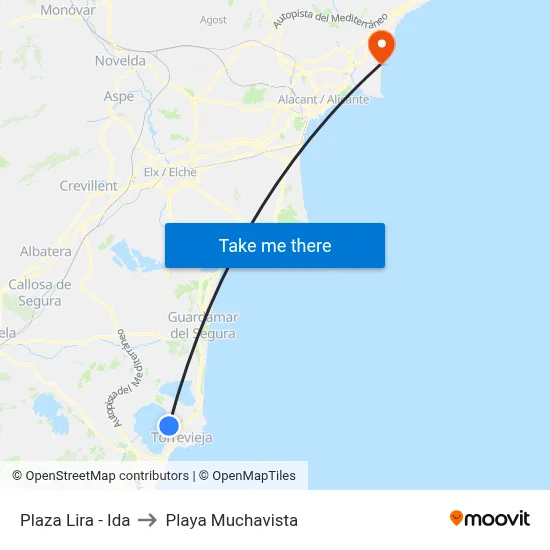 Plaza Lira - Ida to Playa Muchavista map